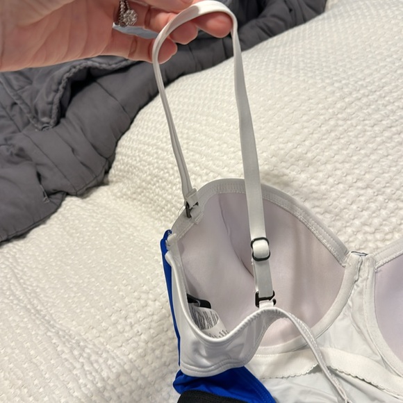 Kenneth Cole one piece swimsuit in blue, black, and white - Picture 5 of 8